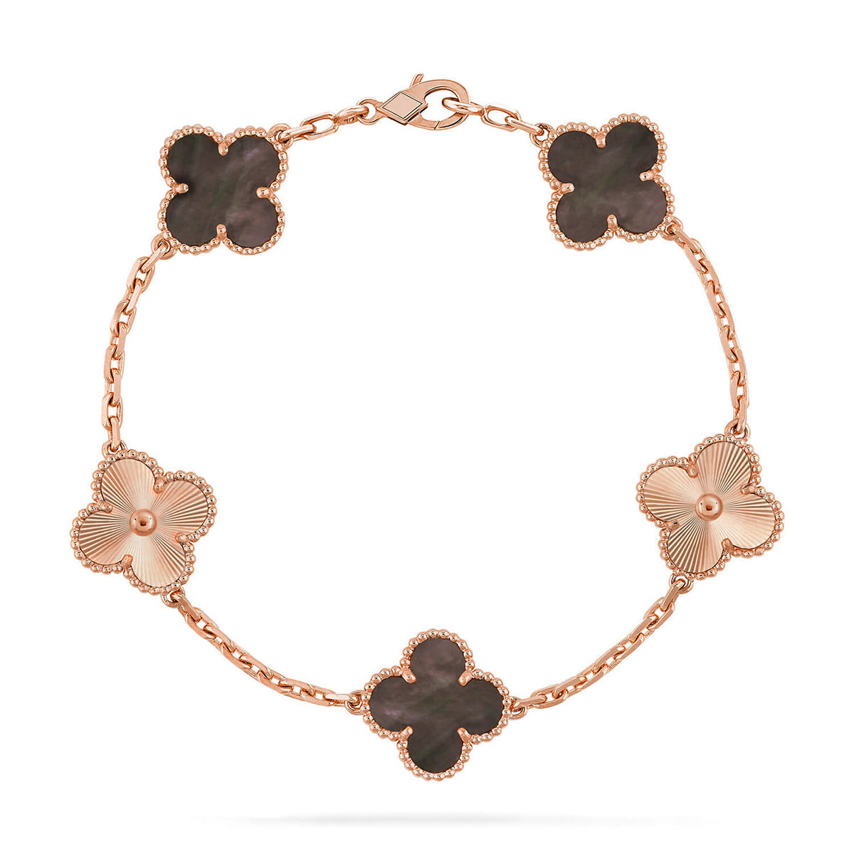 [Aura ]New CLOVER 5 MOTIF GRAY MOP BRACELET COLLECTION
