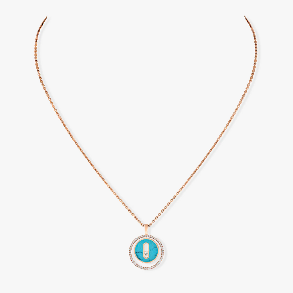 [Aura ]  MOVE 1 DIAMANT TÜRKIS ROSÉGOLD DIAMANT HALSKETTE