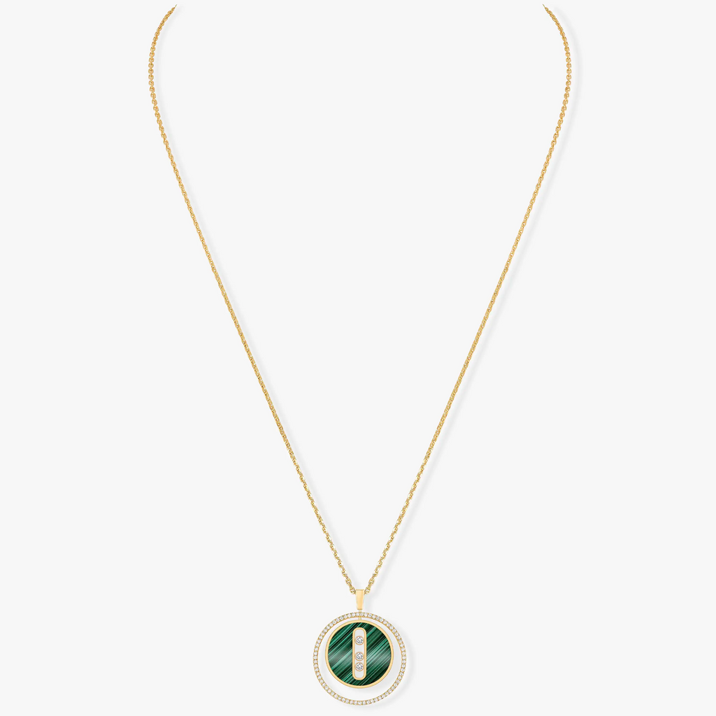 [Aura ]  MOVE 3 DIAMOND MALACHITE GOLD DIAMOND NECKLACE