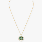 [Aura ]  MOVE 3 DIAMOND MALACHITE GOLD DIAMOND NECKLACE