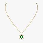 [Aura ]  BEWEGUNG 1 DIAMANT MALACHIT GOLD DIAMANTEN HALSKETTE
