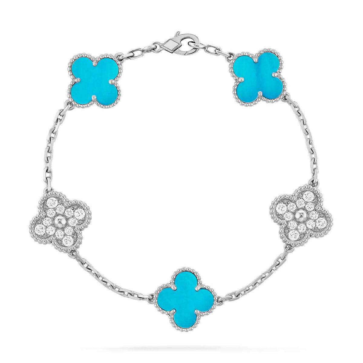 [Aura ]New  CLOVER 5 MOTIF TURQUOISE BRACELET COLLECTION