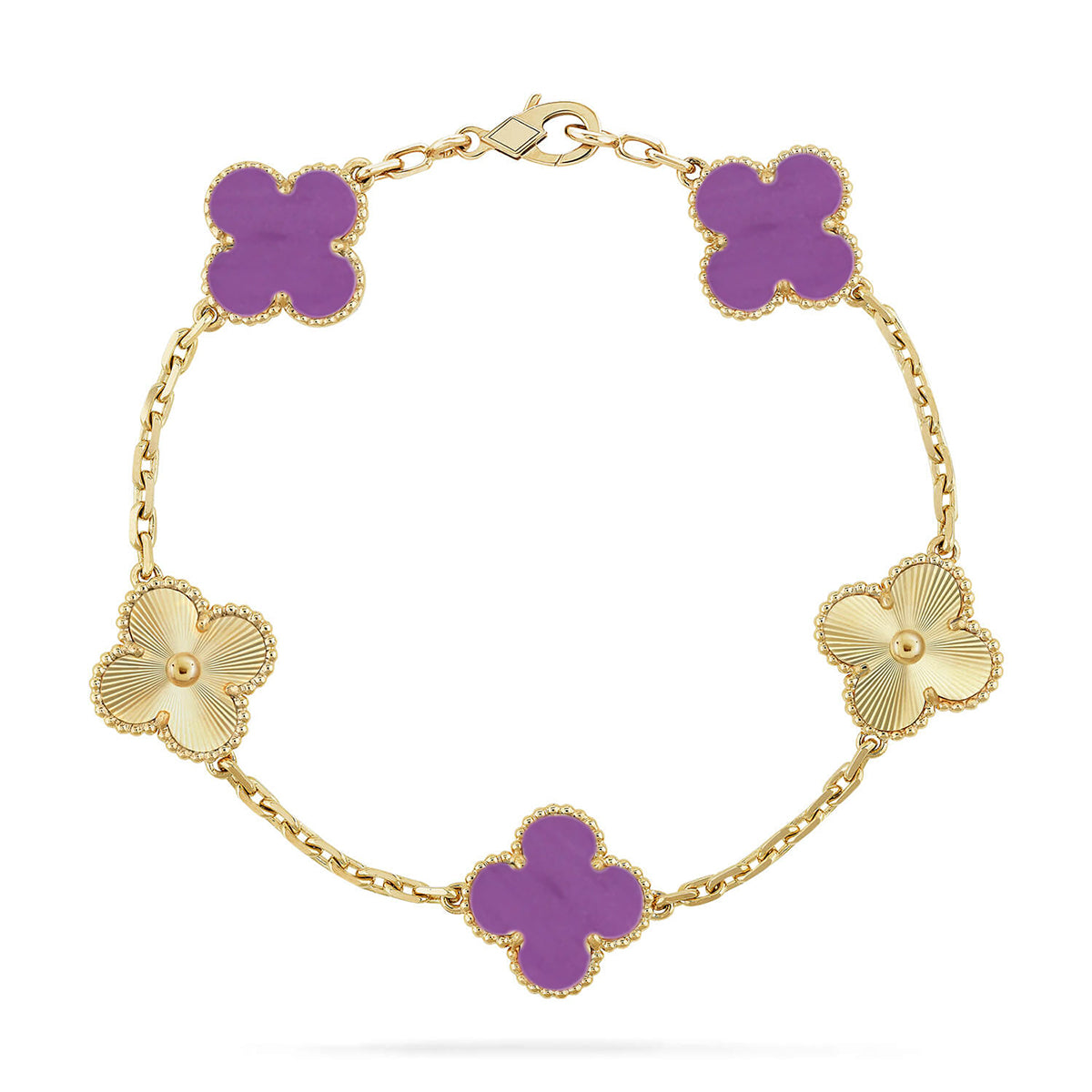 [Aura ]New  CLOVER 5 MOTIF VIOLET BRACELET COLLECTION