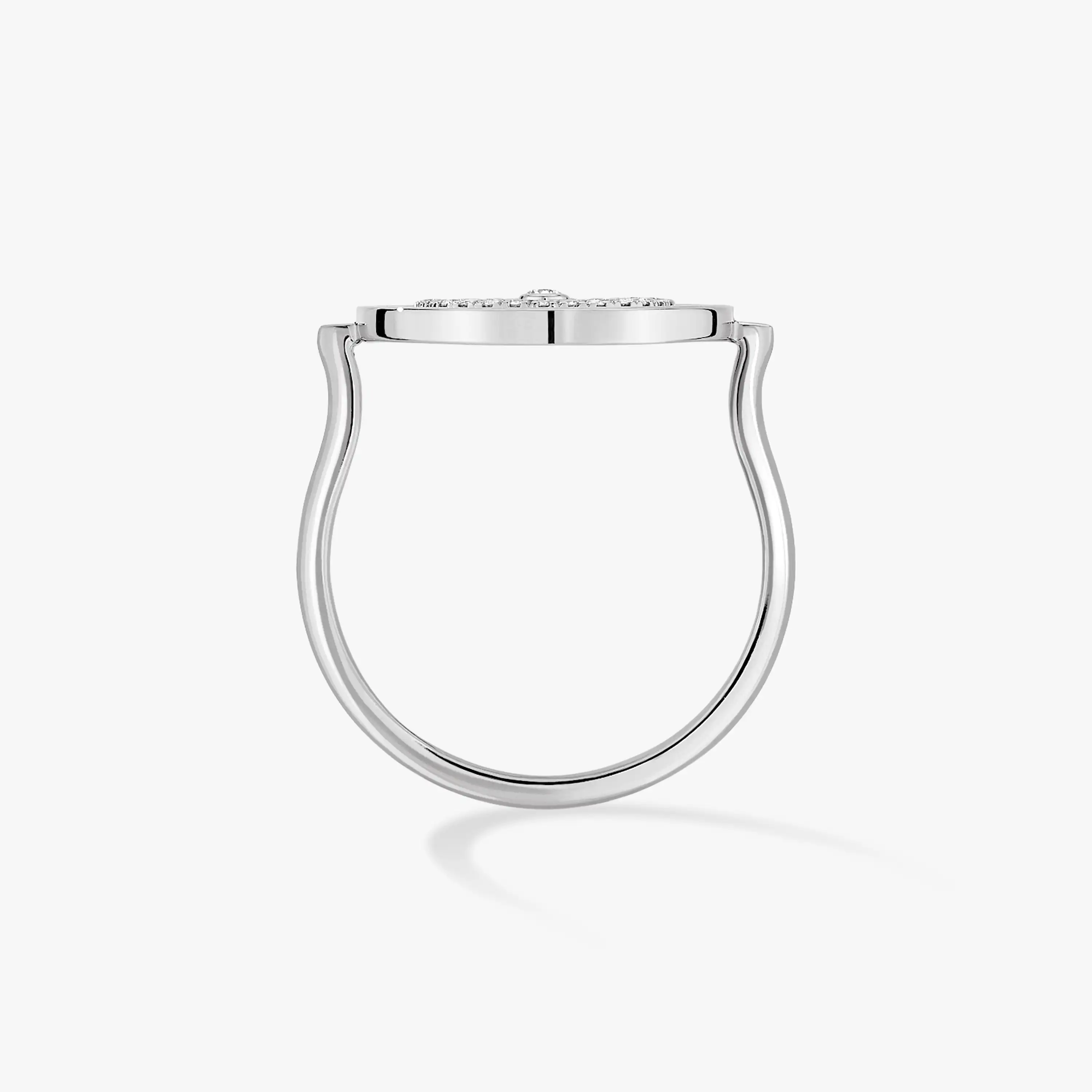 [Aura ]  BEWEGEN GEPFLASTERTER SILBERNER DIAMANTRING