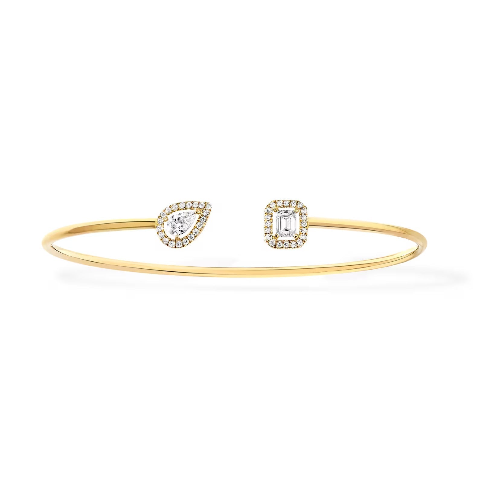 [Aura ] JONC FLEX MY TWIN TOI & MOI SILVER DIAMOND BRACELET