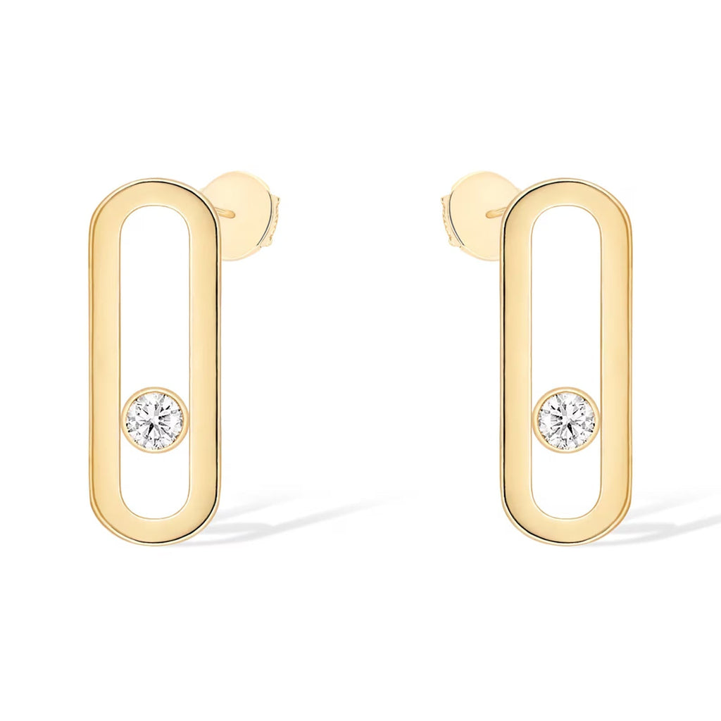 [Aura ] MOVE UNO SMALL 1 DIAMOND EARRINGS
