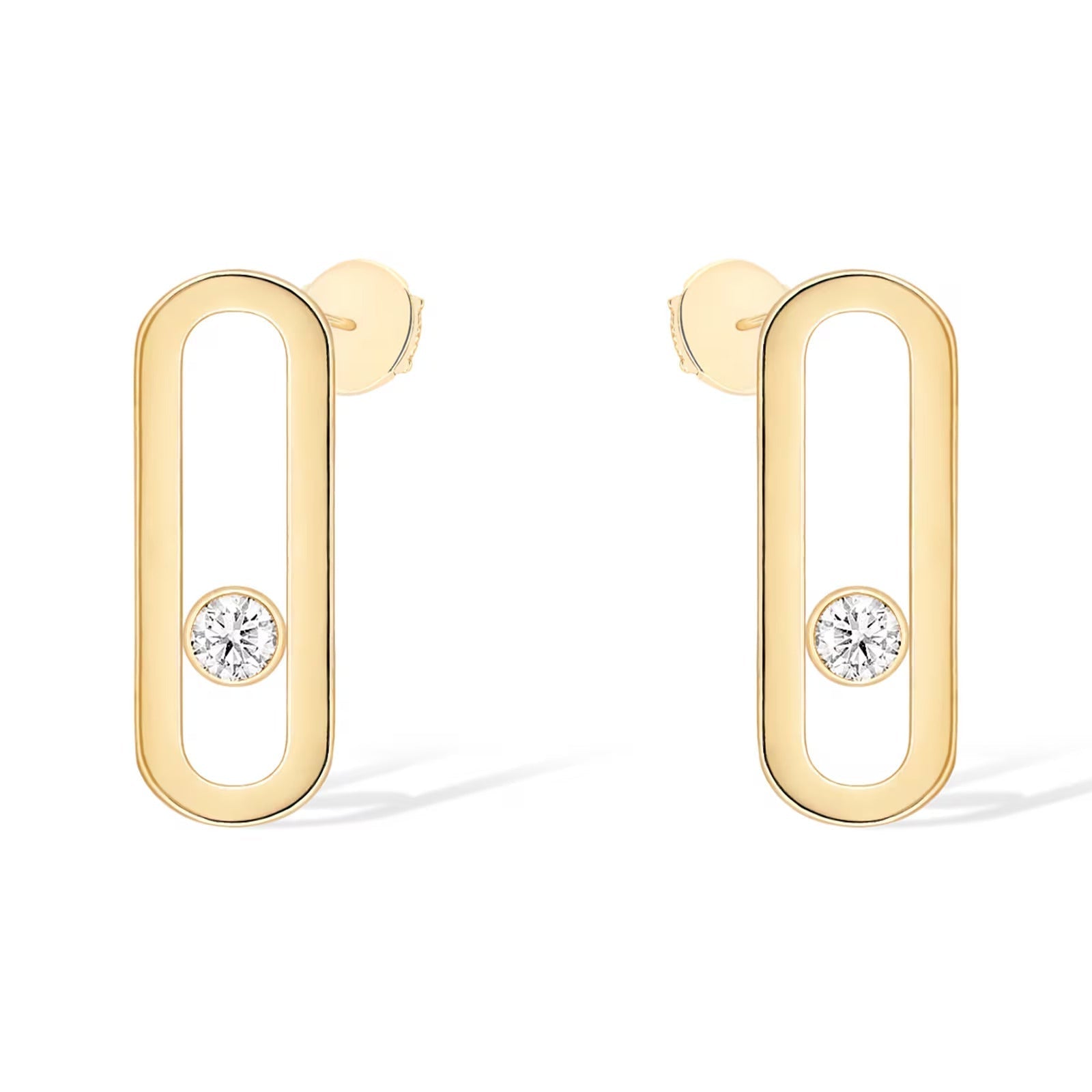 [Aura ] MOVE UNO SMALL 1 DIAMOND EARRINGS