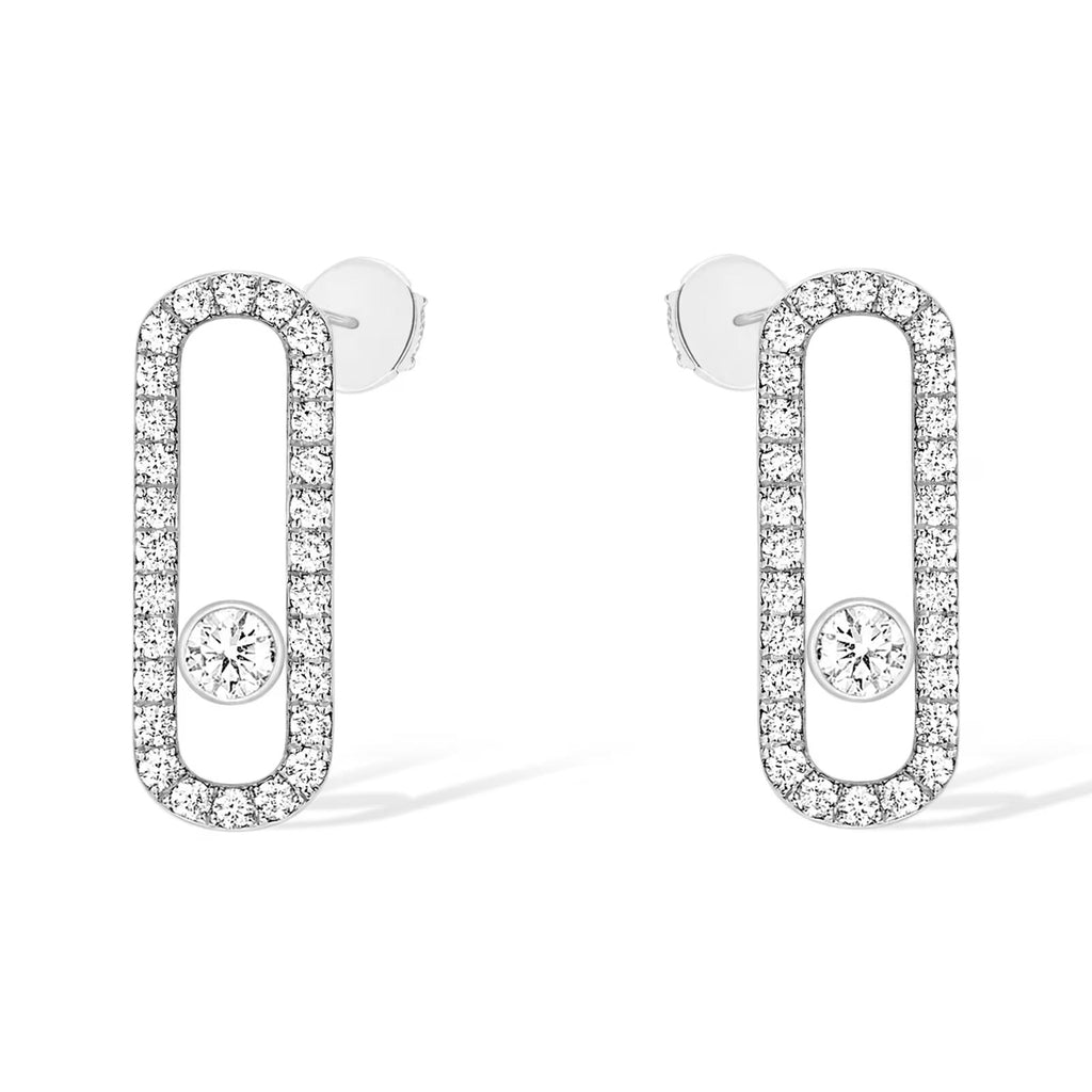 [Aura ] MOVE UNO STUD DIAMOND PAVED OHRRINGE