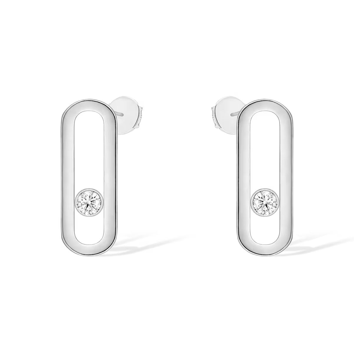 [Aura ] MOVE UNO SMALL 1 DIAMOND EARRINGS
