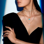 [Aura ]  MOVE 1 DIAMANT TÜRKIS ROSÉGOLD DIAMANT HALSKETTE