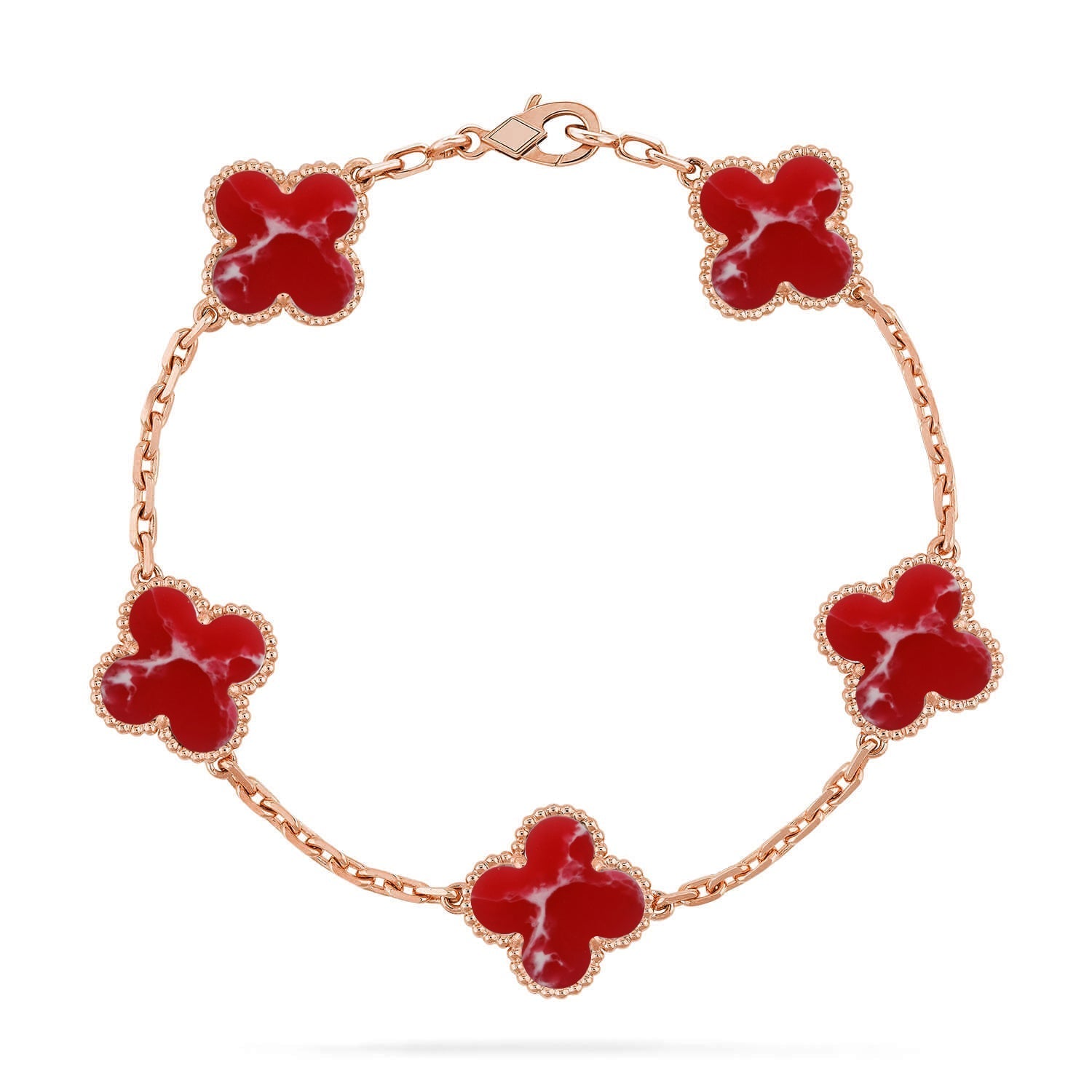 [Aura ]New CLOVER 5 MOTIF RED PATTERN BRACELET COLLECTION