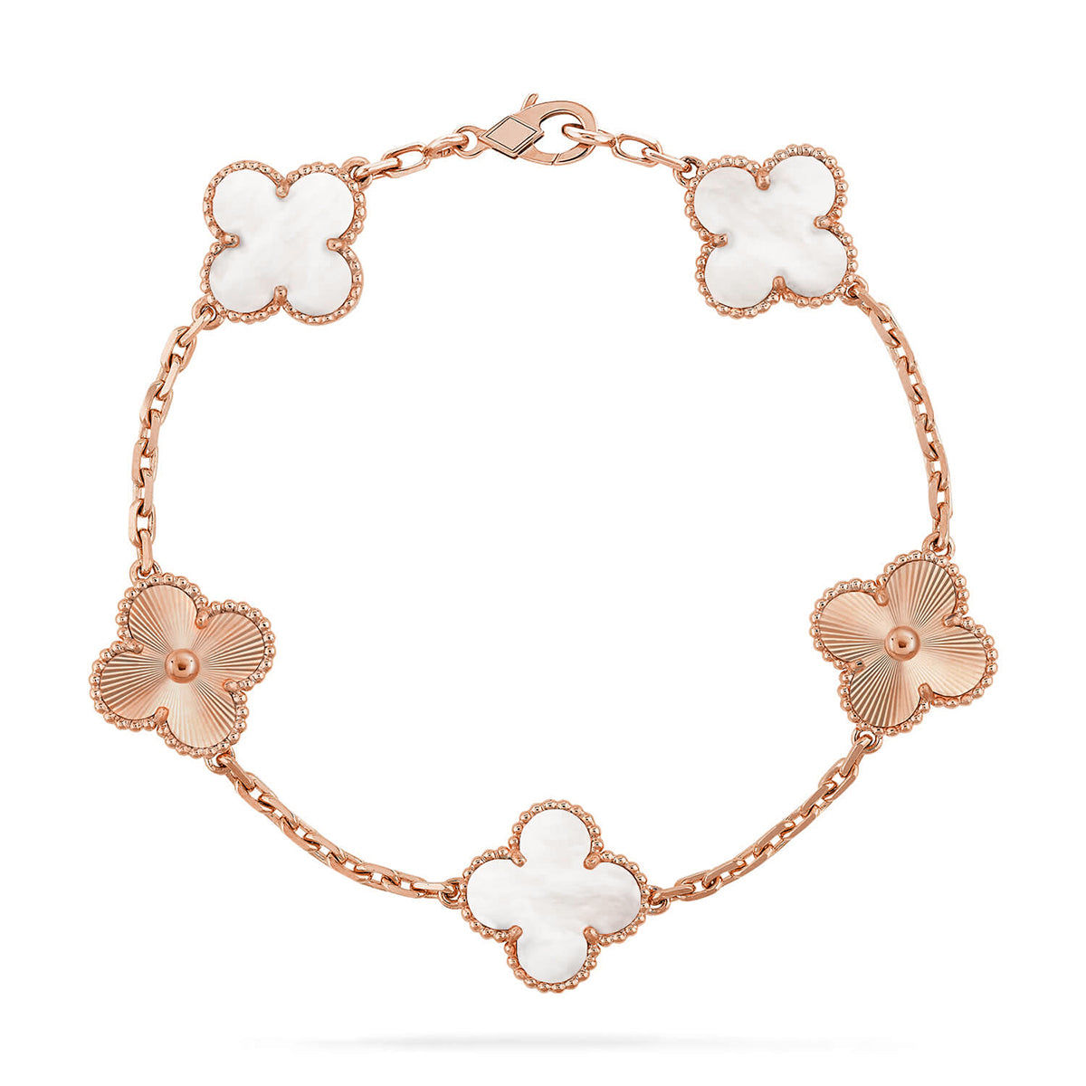[Aura ]New CLOVER WHITE PEARL MOP 5 MOTIF BRACELET COLLECTION