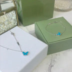 Aura BUTTERFLY TURQUOISE BUTTERFLY BRACELET SILVER