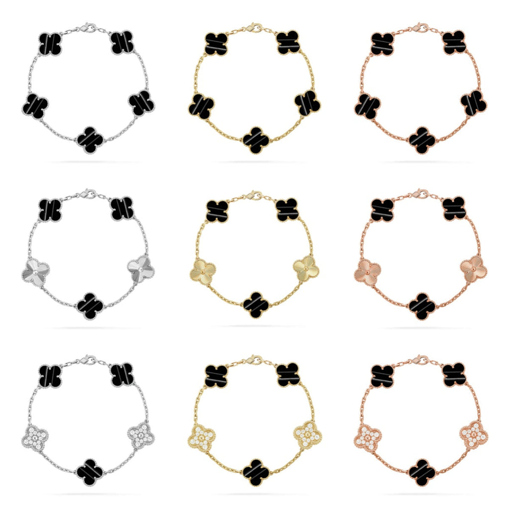 [Aura ]New  CLOVER 5 MOTIF PULSAR STONE BRACELET COLLECTION