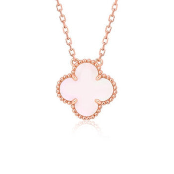 Aura KLEEBÜTE 15MM ROSA PERLMUTT EINZELBLÜTEN HALSKETTE