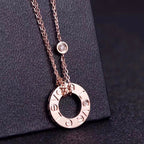 Aura LOVE-HALSKETTE 16MM 2 DIAMANTEN