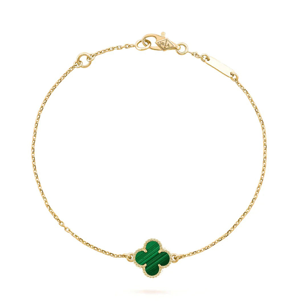 Aura CLOVER BRACELET MALACHITE 1 MOTIF
