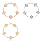 [Aura ] New  CLOVER 5 MOTIF FULL DIAMOND BRACELET COLLECTION
