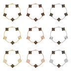 [Aura ]New CLOVER 5 MOTIF GRAY MOP BRACELET COLLECTION