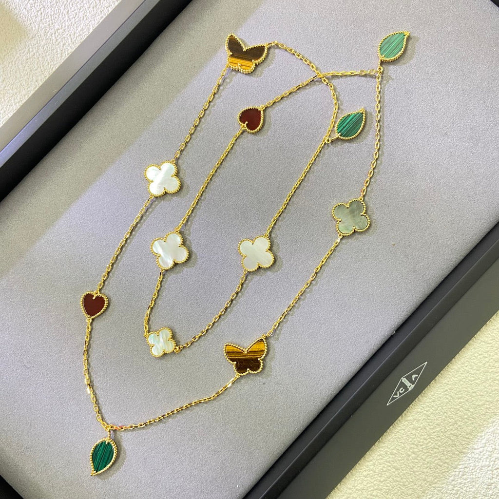 [Aura ] Lucky Alhambra Long Necklace-12 Designs