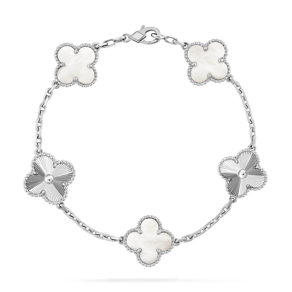 [Aura ]New CLOVER WHITE PEARL MOP 5 MOTIF BRACELET COLLECTION