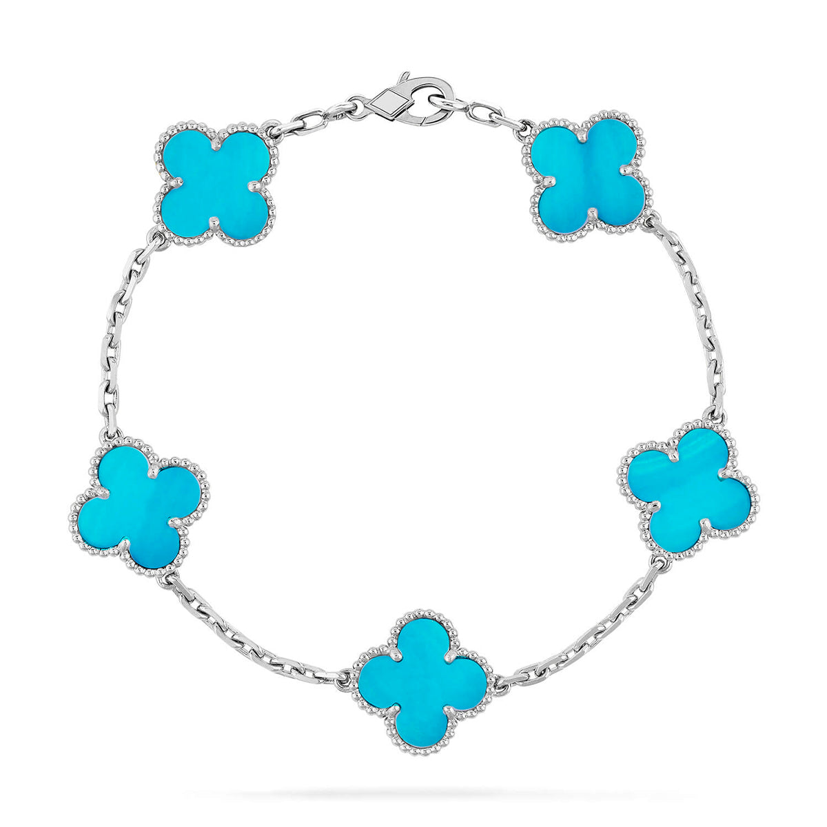 [Aura ]New  CLOVER 5 MOTIF TURQUOISE BRACELET COLLECTION