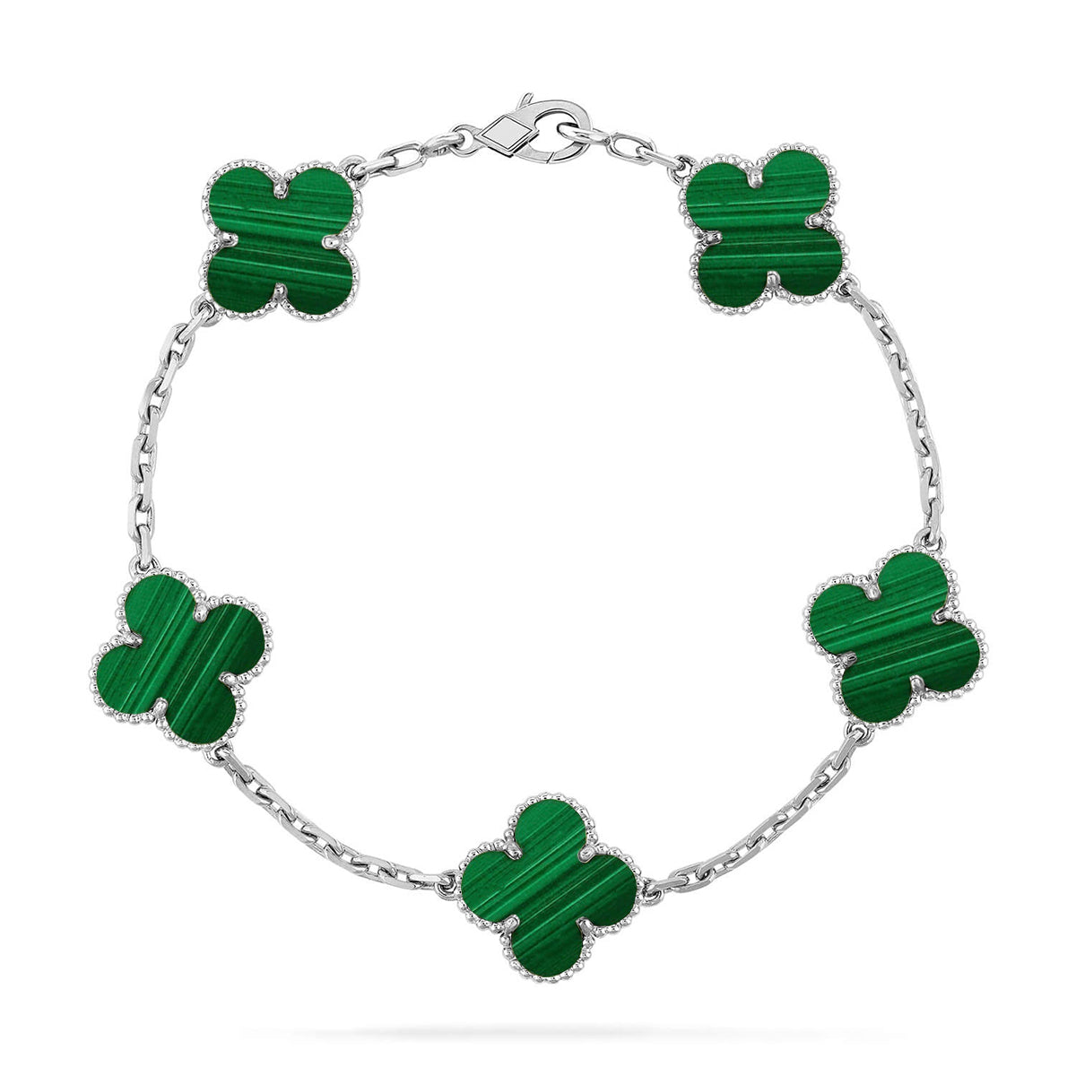 [Aura ]New  CLOVER 5 MOTIF MALACHITE BRACELET COLLECTION