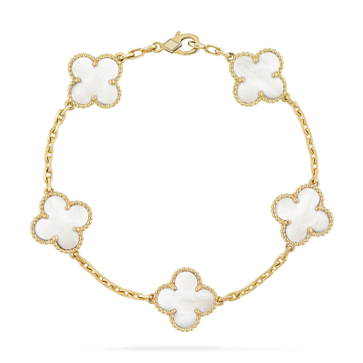 [Aura ]New CLOVER WHITE PEARL MOP 5 MOTIF BRACELET COLLECTION