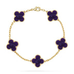 [Aura ]New CLOVER 5 MOTIF PURPLE STRIPES BRACELET COLLECTION