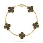 [Aura ]New CLOVER 5 MOTIF GRAY MOP BRACELET COLLECTION