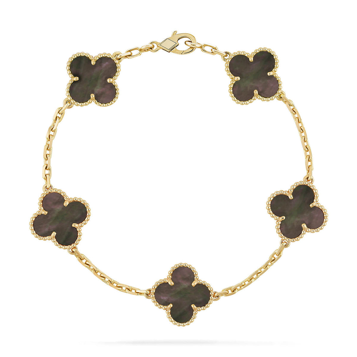 [Aura ]New CLOVER 5 MOTIF GRAY MOP BRACELET COLLECTION