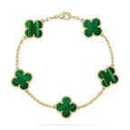 [Aura ]New  CLOVER 5 MOTIF MALACHITE BRACELET COLLECTION