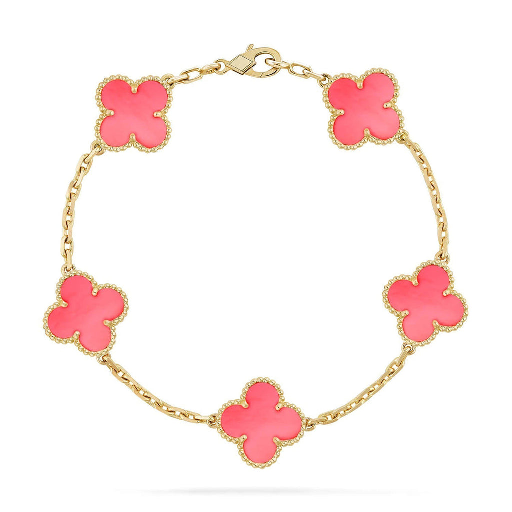 [Aura ]Neue CLOVER 5 MOTIVE ROSÉ-PERLMUTT-ARMBAND-KOLLEKTION