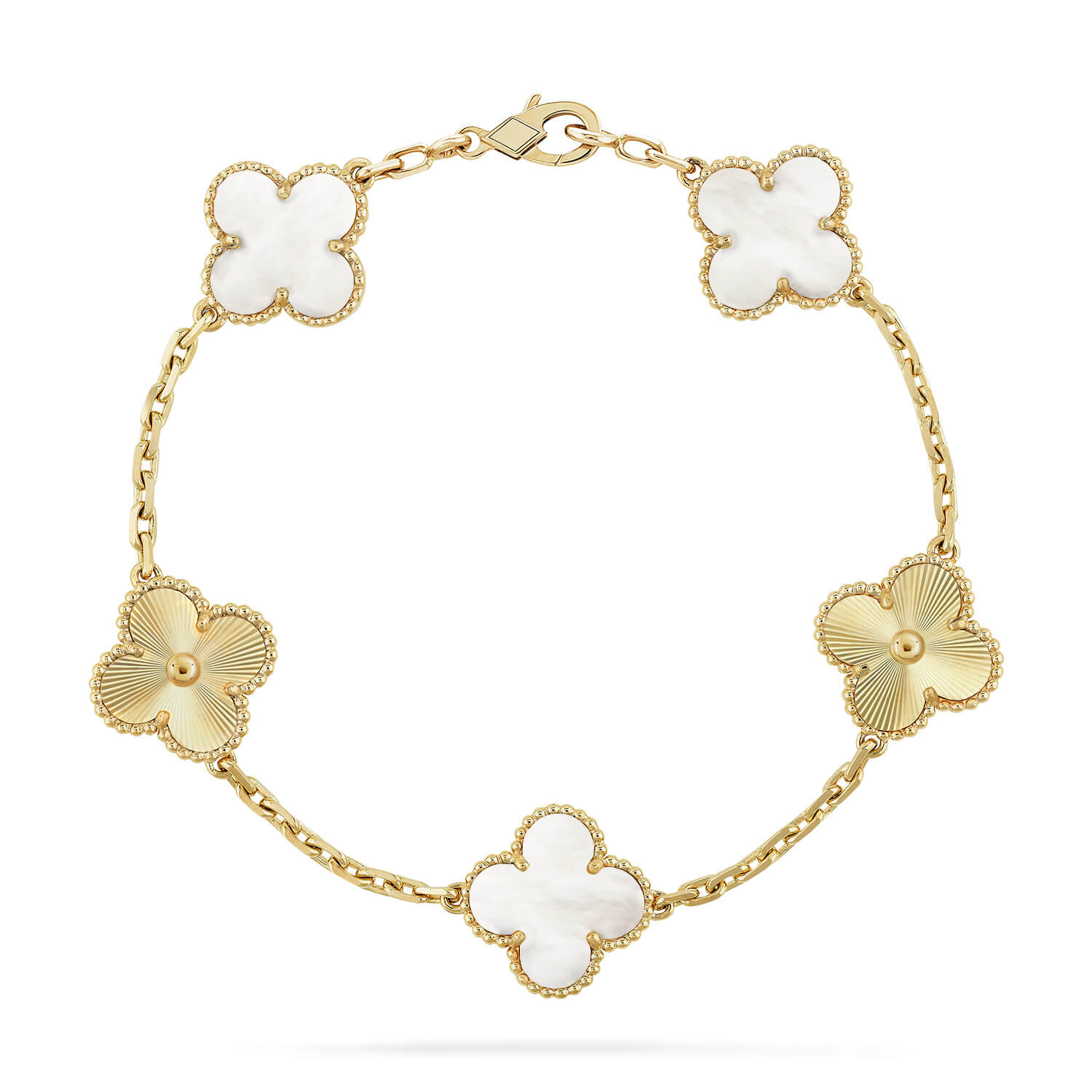[Aura ]New CLOVER WHITE PEARL MOP 5 MOTIF BRACELET COLLECTION