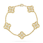 [Aura ] New  CLOVER 5 MOTIF FULL DIAMOND BRACELET COLLECTION