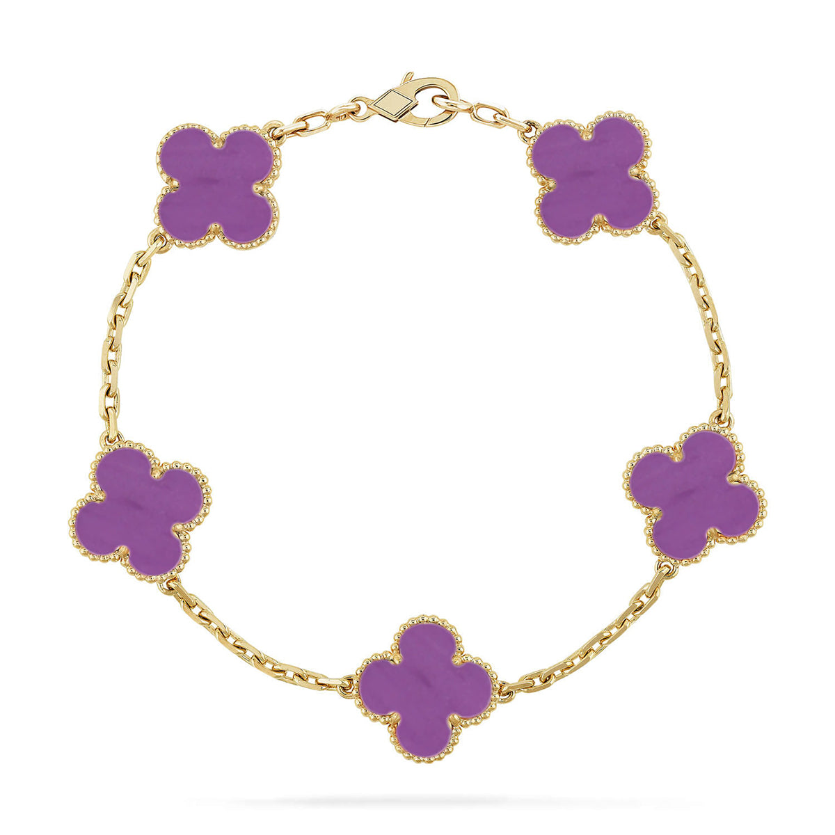 [Aura ]New  CLOVER 5 MOTIF VIOLET BRACELET COLLECTION