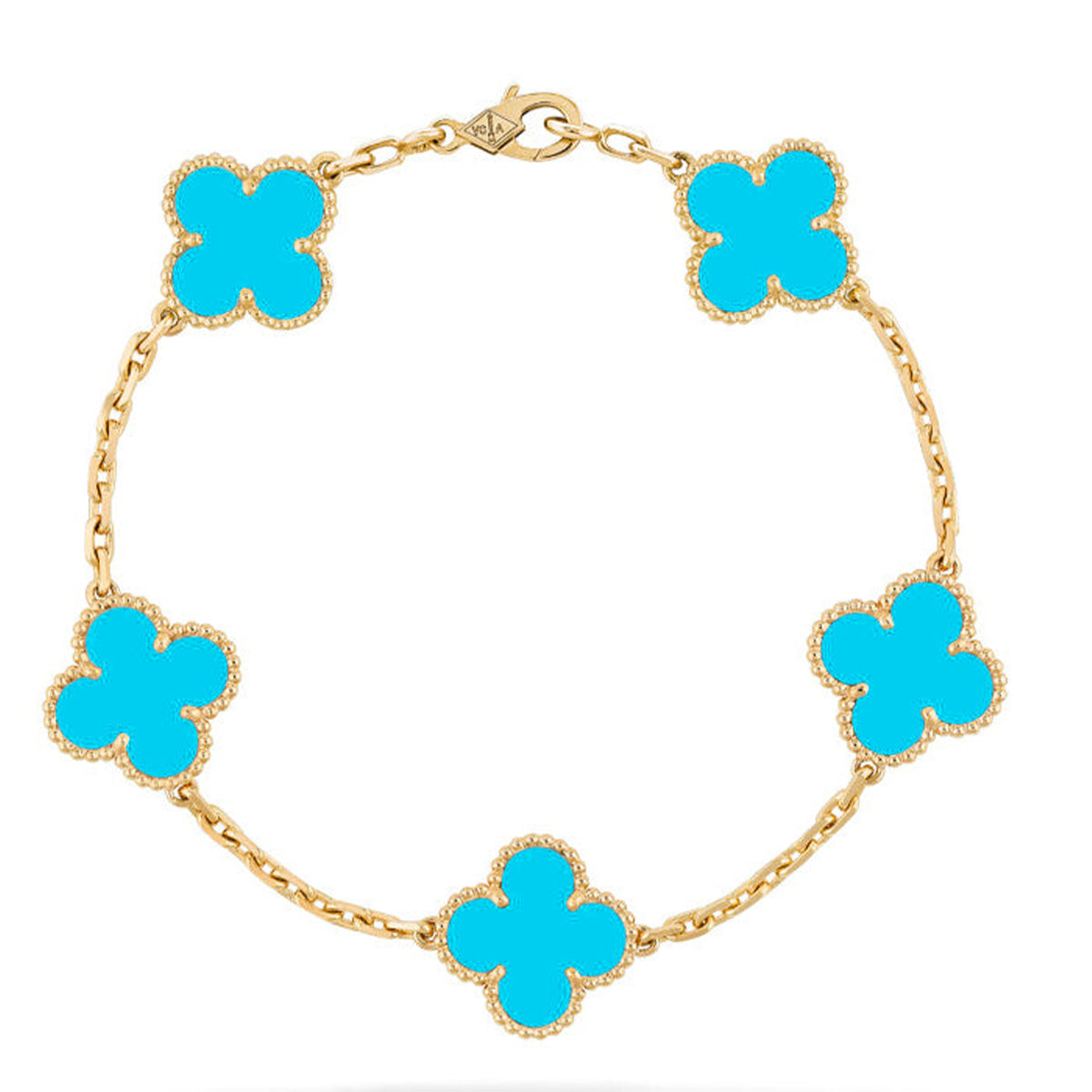 [Aura ]New  CLOVER 5 MOTIF TURQUOISE BRACELET COLLECTION