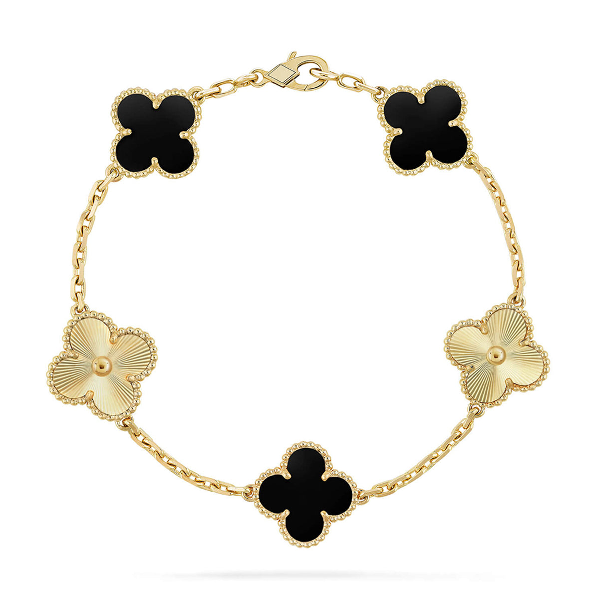 [Aura ]New CLOVER 5 MOTIF ONYXS BRACELET COLLECTION
