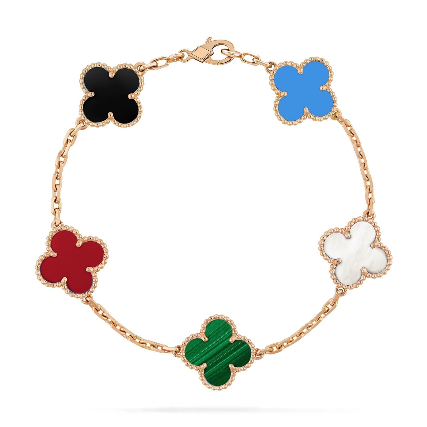 [Aura ]New CLOVER 5 MOTIFS MULTICOLOR BRACELET
