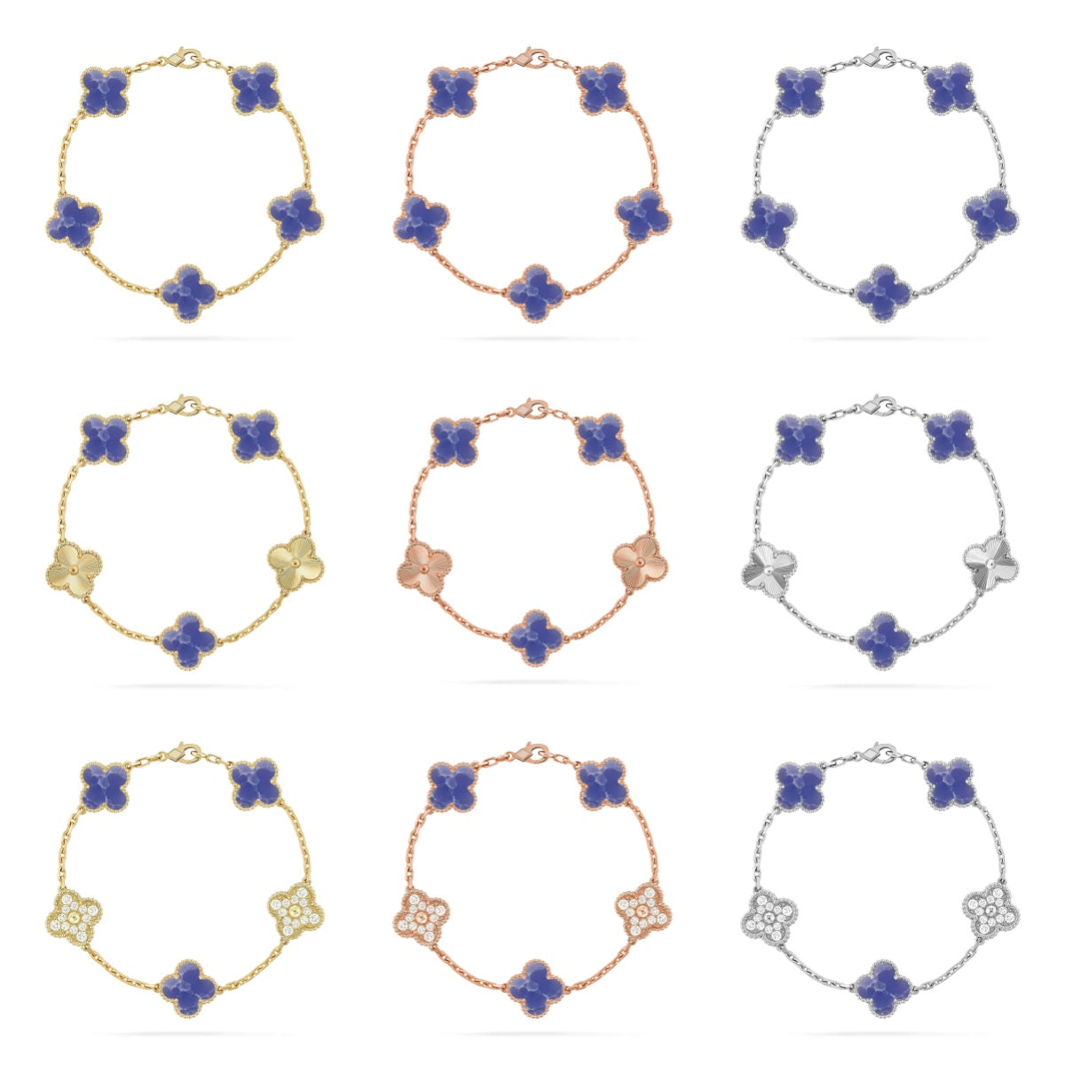 [Aura ]New CLOVER 5 MOTIF BLUE VEINS BRACELET COLLECTION