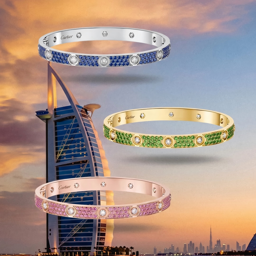 [Aura ] 2026 PAVE GEMSTONE LOVE BRACELET 6.1MM 10 DIAMANTEN