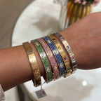 [Aura ] 2026 PAVE GEMSTONE LOVE BRACELET 6.1MM 10 DIAMANTEN
