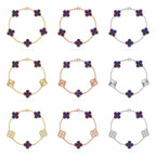 [Aura ]New CLOVER 5 MOTIF COLOR GEMSTONES BRACELET COLLECTION
