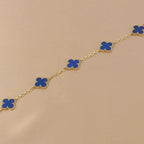 [Aura ]New CLOVER 5 MOTIF BLUE AGATE BRACELET COLLECTION