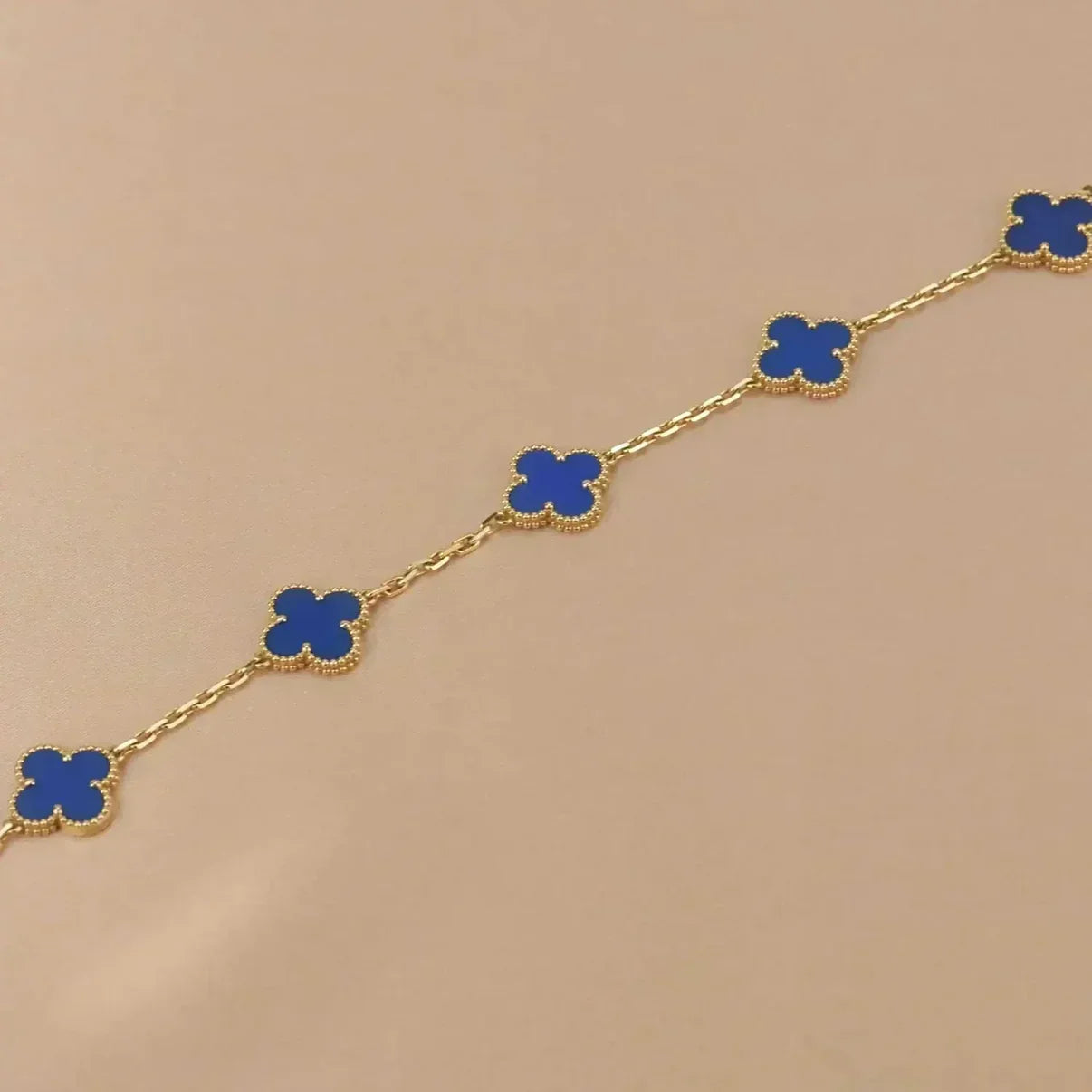 [Aura ]New CLOVER 5 MOTIF BLUE AGATE BRACELET COLLECTION