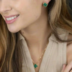 Aura CLOVER MINI 9,5MM MALACHIT OHRRINGE