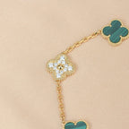 [Aura ]New  CLOVER 5 MOTIF MALACHITE BRACELET COLLECTION
