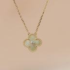 Aura CLOVER 15MM DIAMANT GOLD PERLMUTT HALSKETTE