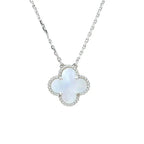 Aura CLOVER  15MM WHITE MOTHER-OF-PEARL SILVER