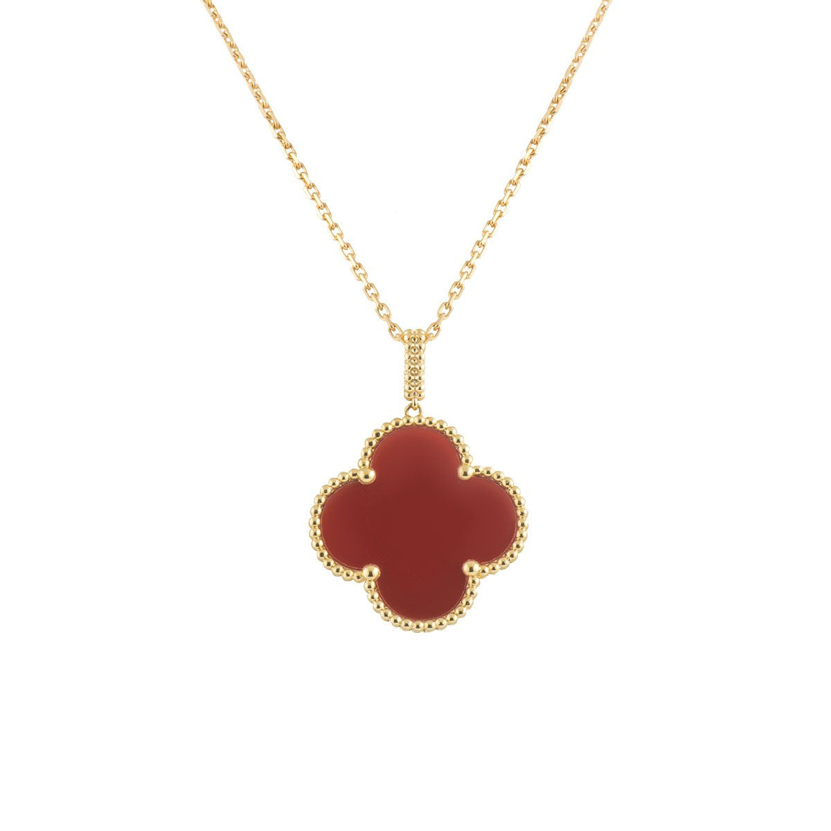 Aura CLOVER 25MM HALSKETTE GOLD KARNEOL